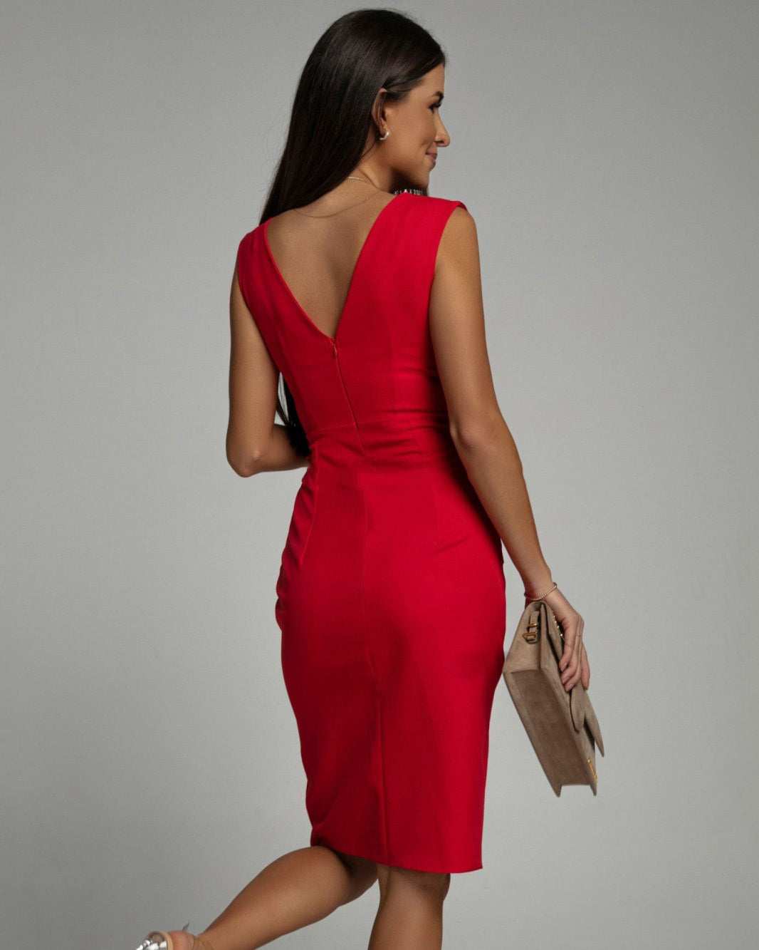 Fresia | Kleid mit V-Ausschnitt und Schlitz