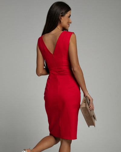 Fresia | Kleid mit V-Ausschnitt und Schlitz