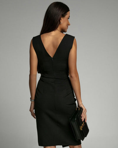 Fresia | Kleid mit V-Ausschnitt und Schlitz